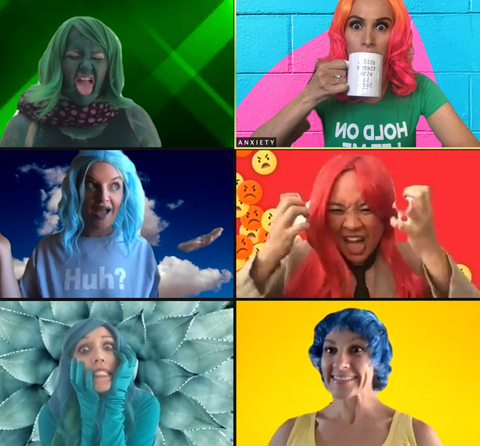 Smugmug employees dressed up as "Inside Out" characters for halloween on Zoom Call