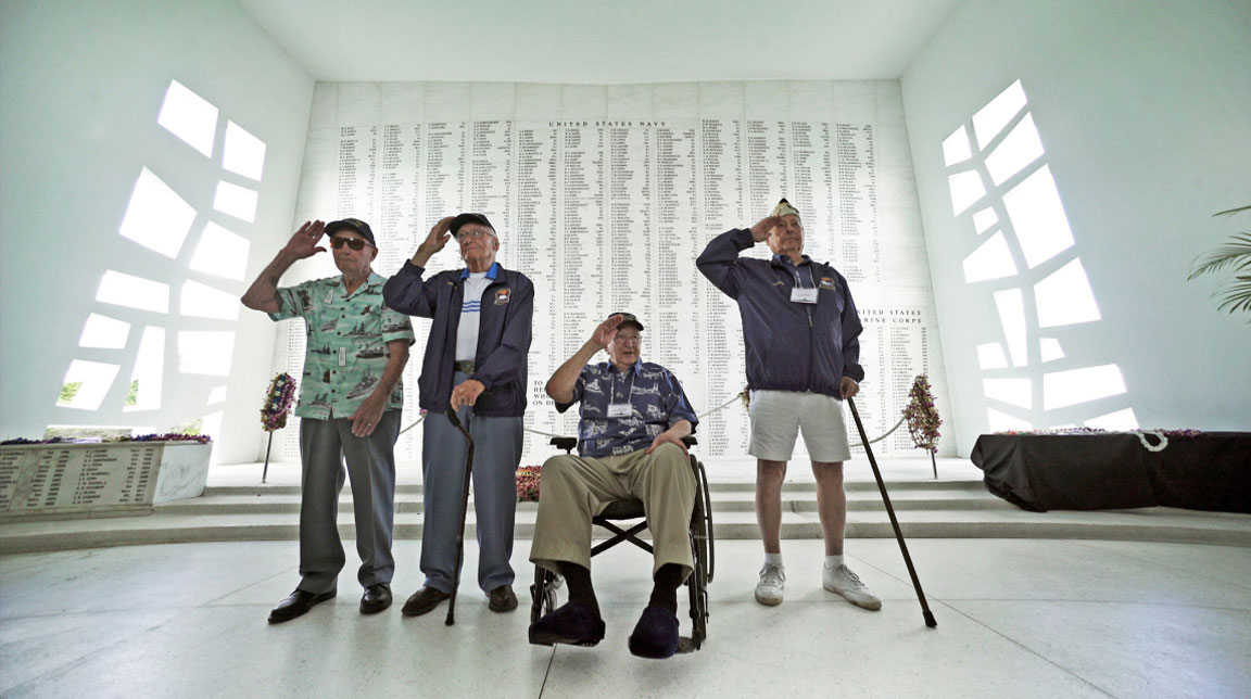 Four of the five remaining survivors of the USS Arizona at the 75th Anniversary of Pearl Harbor taken by Paolo Cascio
